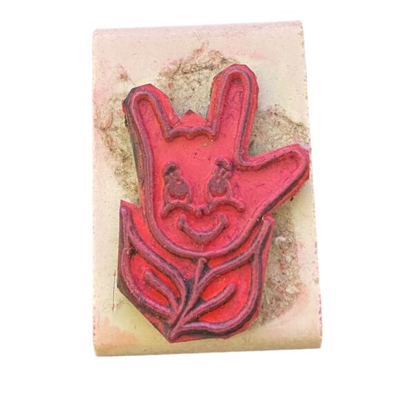 I Love You Smiling Flower Sign Language Rubber Stamp - Picture 2 of 2